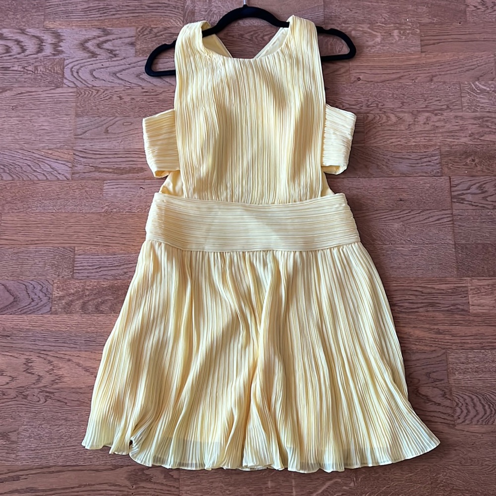 Bcbgmaxazria Yellow Cut Out Dress